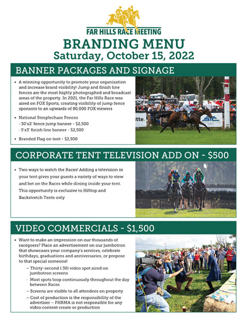 Sponsorship & Advertising Far Hills Race Meeting