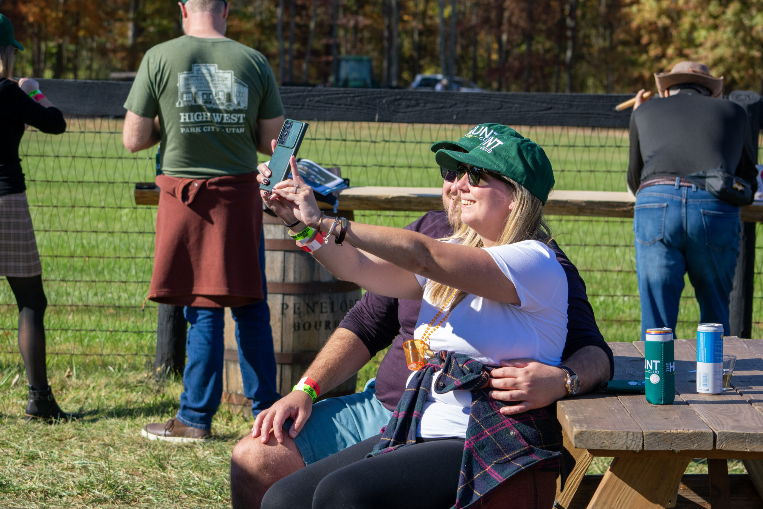 A couple taking a selfie